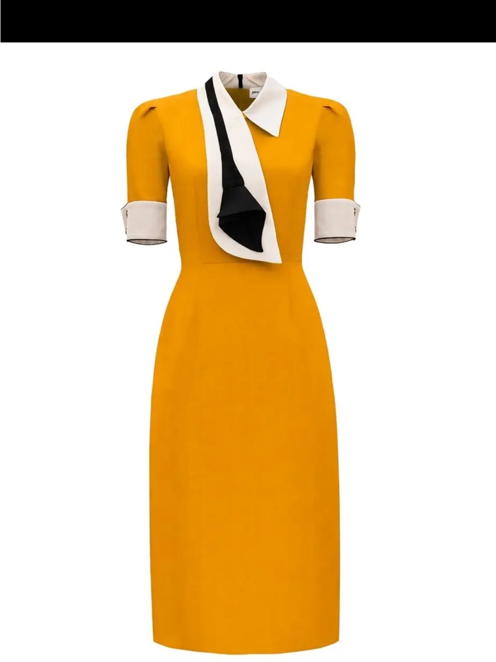 Julia Allert NWT Midi Dress with Contrast Collar and Tie Detail, XXL, MSRP 407$